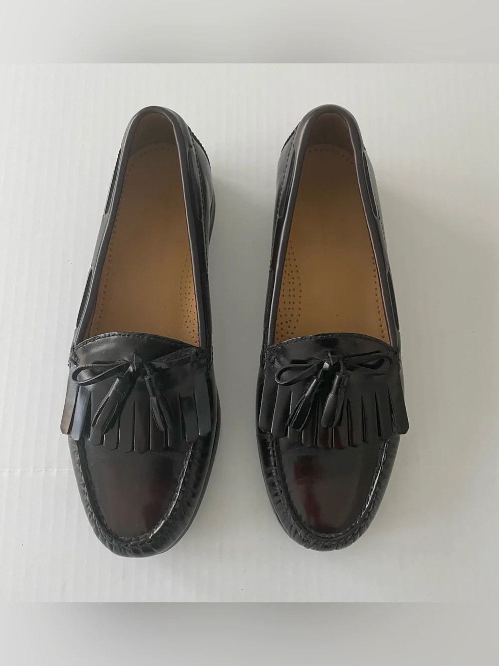 Cole Haan Men's Pinch Tassel Loafers Burgundy Leather Slip On Size 9D C02692